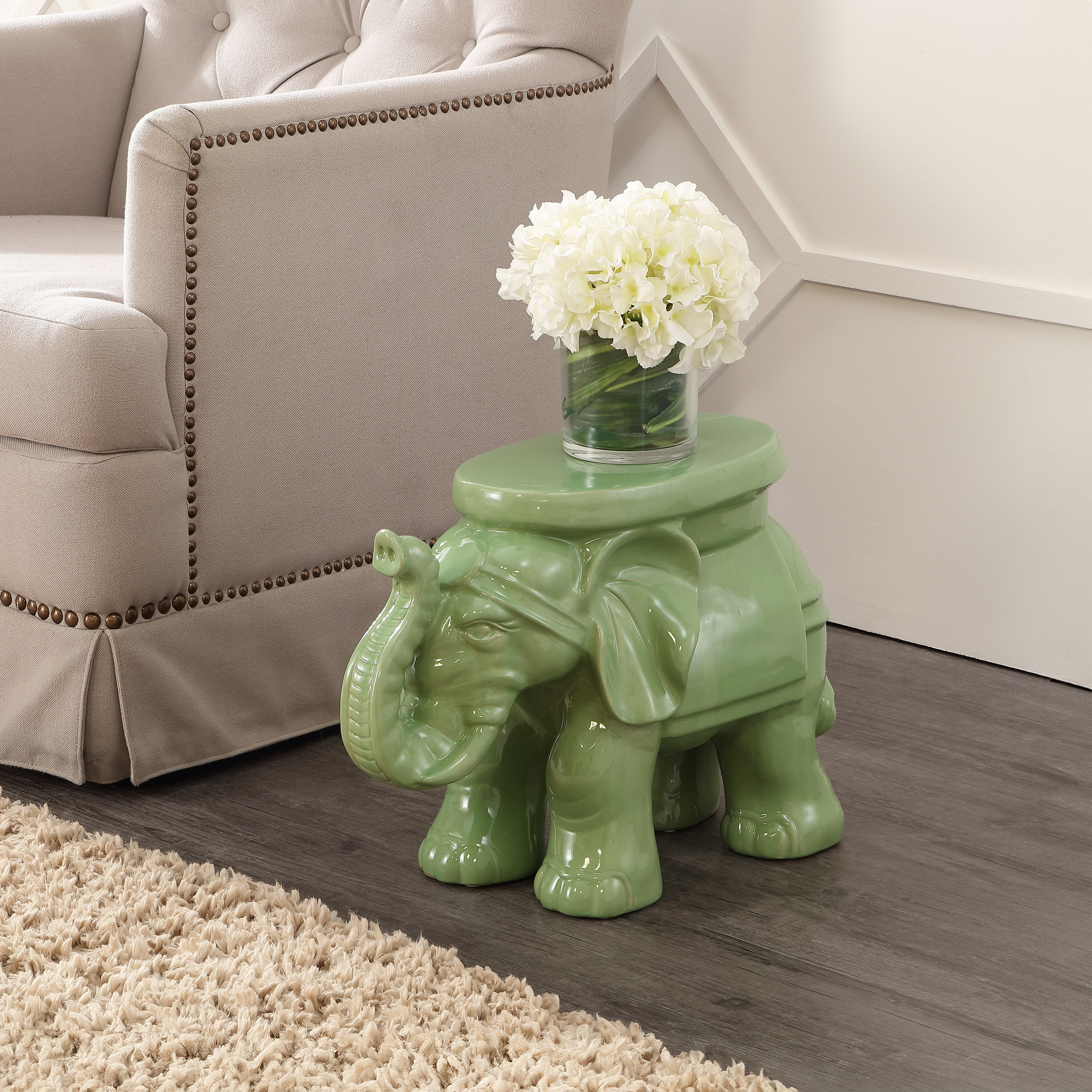 World Menagerie Epperson Elephant Ceramic Garden Stool Reviews Wayfair